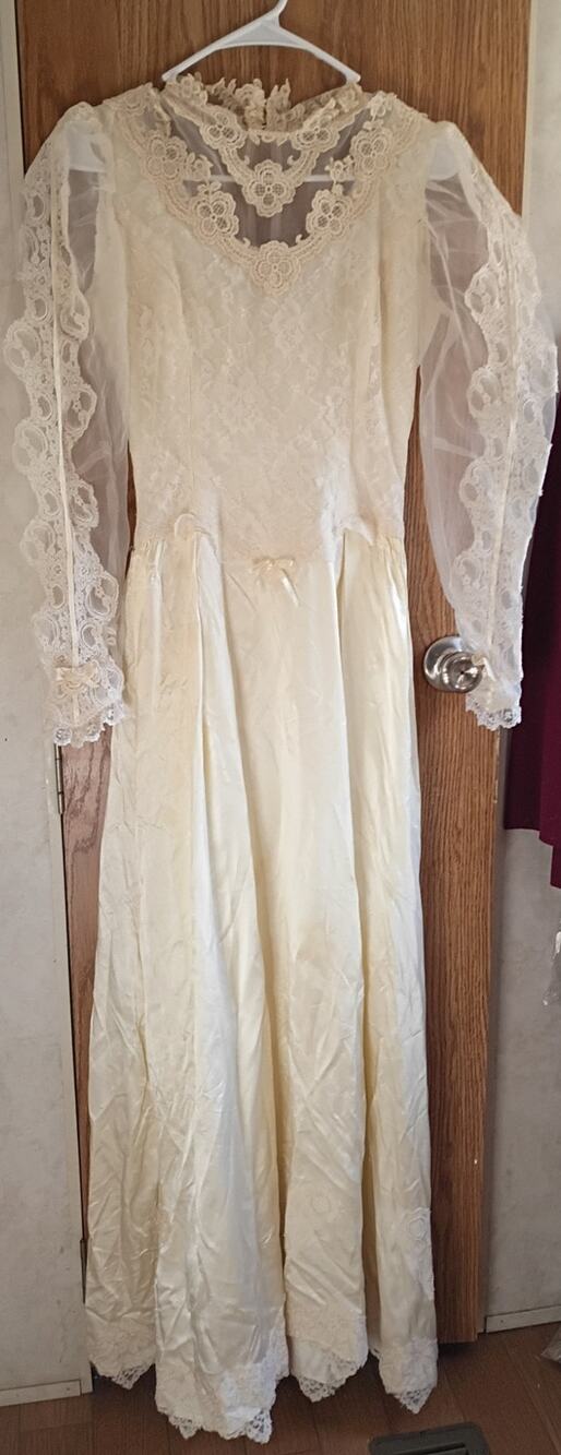 Antique Handmade Lace Wedding Dress XS Early 1900s Bridal Heirloom Project Gown